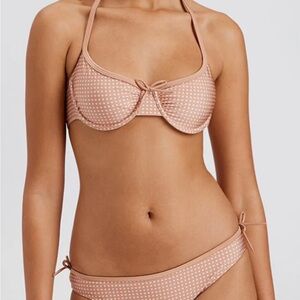 The Sydney Bikini Top — Baby Polkadot Taupe